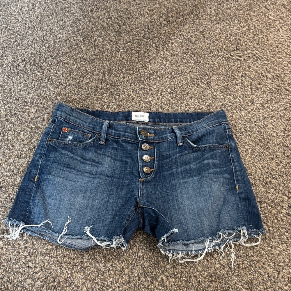 Hudson Jeans Women's Distressed Blue Jean Shorts
